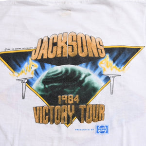 THE JACKSONS VICTORY TOUR Original Vintage T-shirt Cropped Good Condition Used 4a003619
