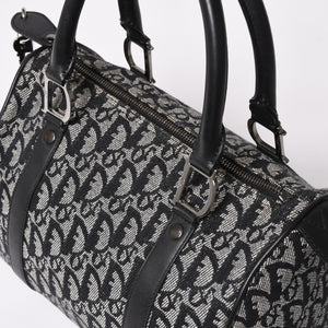 Christian Dior クリスチャンディオール スピーディ 25cm ハンドバッグ トロッター ブラック シルバー金具 美品 中古 4a003587