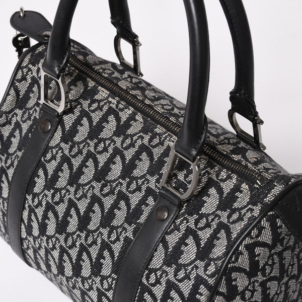 Christian Dior クリスチャンディオール スピーディ 25cm ハンドバッグ トロッター ブラック シルバー金具 美品 中古 4a003587