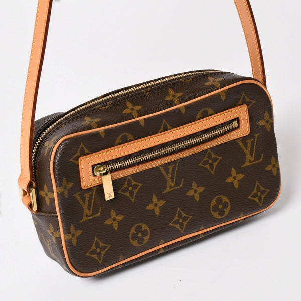 新品同様 LOUIS VUITTON ルイヴィトン ポシェットシテ ワンショルダーバッグ M51183 モノグラムキャンバス レザー ブラウン 中古 4a003684
