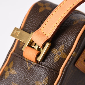 新品同様 LOUIS VUITTON ルイヴィトン ポシェットシテ ワンショルダーバッグ M51183 モノグラムキャンバス レザー ブラウン 中古 4a003684
