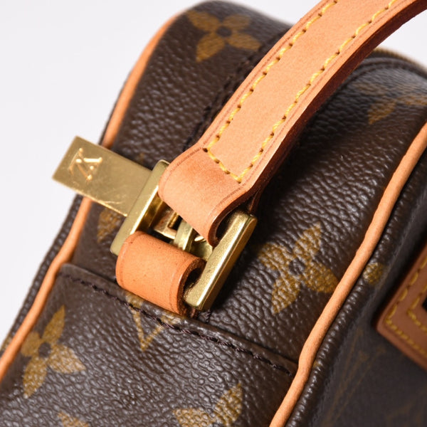 新品同様 LOUIS VUITTON ルイヴィトン ポシェットシテ ワンショルダーバッグ M51183 モノグラムキャンバス レザー ブラウン 中古 4a003684
