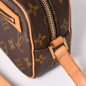 新品同様 LOUIS VUITTON ルイヴィトン ポシェットシテ ワンショルダーバッグ M51183 モノグラムキャンバス レザー ブラウン 中古 4a003684