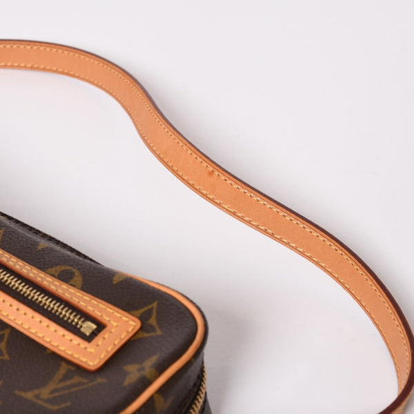 新品同様 LOUIS VUITTON ルイヴィトン ポシェットシテ ワンショルダーバッグ M51183 モノグラムキャンバス レザー ブラウン 中古 4a003684