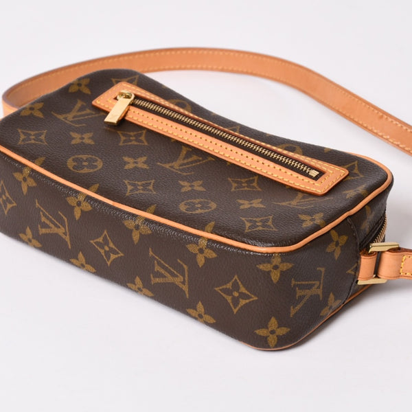 新品同様 LOUIS VUITTON ルイヴィトン ポシェットシテ ワンショルダーバッグ M51183 モノグラムキャンバス レザー ブラウン 中古 4a003684
