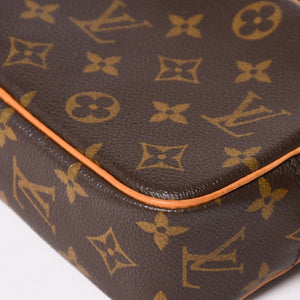 新品同様 LOUIS VUITTON ルイヴィトン ポシェットシテ ワンショルダーバッグ M51183 モノグラムキャンバス レザー ブラウン 中古 4a003684