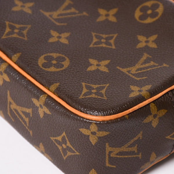 新品同様 LOUIS VUITTON ルイヴィトン ポシェットシテ ワンショルダーバッグ M51183 モノグラムキャンバス レザー ブラウン 中古 4a003684
