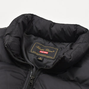 極美品 Supreme UNDERCOVER シュプリーム アンダーカバーコラボ Puffer Jacket 2023春夏 カウレザー スタッズ ダウンジャケット ブラックメタル 中古 4a003604
