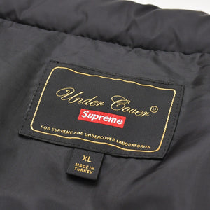 極美品 Supreme UNDERCOVER シュプリーム アンダーカバーコラボ Puffer Jacket 2023春夏 カウレザー スタッズ ダウンジャケット ブラックメタル 中古 4a003604