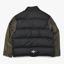 画像をギャラリービューアに読み込む, 極美品 Supreme UNDERCOVER シュプリーム アンダーカバーコラボ Puffer Jacket 2023春夏 カウレザー スタッズ ダウンジャケット ブラックメタル 中古 4a003604