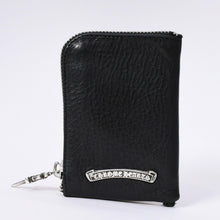 Load image into Gallery viewer, CHROME HEARTS クロムハーツ WALLET ZIP TINY タイニージップウォレット 財布 CHクロスパッチ ダガー レザー シルバー925 美品 中古 4a003785