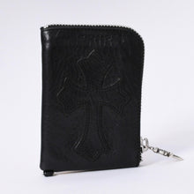 Load image into Gallery viewer, CHROME HEARTS クロムハーツ WALLET ZIP TINY タイニージップウォレット 財布 CHクロスパッチ ダガー レザー シルバー925 美品 中古 4a003785