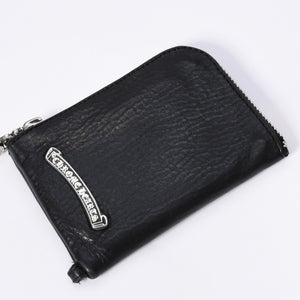 CHROME HEARTS クロムハーツ WALLET ZIP TINY タイニージップウォレット 財布 CHクロスパッチ ダガー レザー シルバー925 美品 中古 4a003785