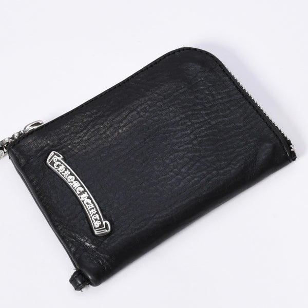 CHROME HEARTS クロムハーツ WALLET ZIP TINY タイニージップウォレット 財布 CHクロスパッチ ダガー レザー シルバー925 美品 中古 4a003785