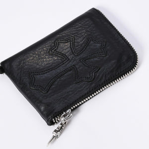 CHROME HEARTS クロムハーツ WALLET ZIP TINY タイニージップウォレット 財布 CHクロスパッチ ダガー レザー シルバー925 美品 中古 4a003785