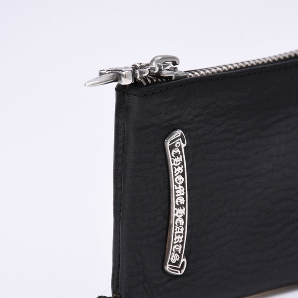 CHROME HEARTS クロムハーツ WALLET ZIP TINY タイニージップウォレット 財布 CHクロスパッチ ダガー レザー シルバー925 美品 中古 4a003785