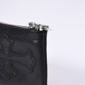 CHROME HEARTS クロムハーツ WALLET ZIP TINY タイニージップウォレット 財布 CHクロスパッチ ダガー レザー シルバー925 美品 中古 4a003785