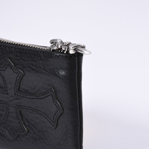 CHROME HEARTS クロムハーツ WALLET ZIP TINY タイニージップウォレット 財布 CHクロスパッチ ダガー レザー シルバー925 美品 中古 4a003785
