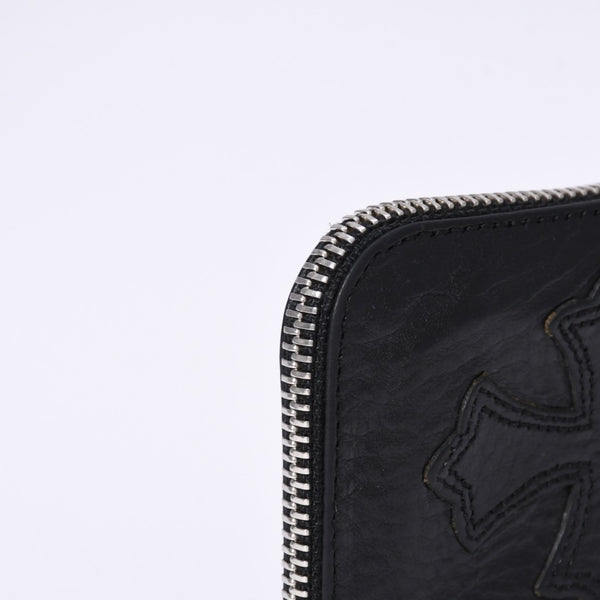 CHROME HEARTS クロムハーツ WALLET ZIP TINY タイニージップウォレット 財布 CHクロスパッチ ダガー レザー シルバー925 美品 中古 4a003785