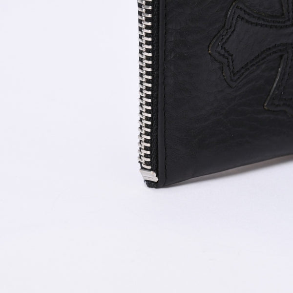 CHROME HEARTS クロムハーツ WALLET ZIP TINY タイニージップウォレット 財布 CHクロスパッチ ダガー レザー シルバー925 美品 中古 4a003785
