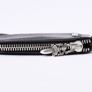 CHROME HEARTS クロムハーツ WALLET ZIP TINY タイニージップウォレット 財布 CHクロスパッチ ダガー レザー シルバー925 美品 中古 4a003785