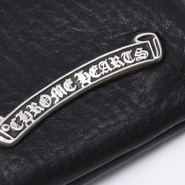CHROME HEARTS クロムハーツ WALLET ZIP TINY タイニージップウォレット 財布 CHクロスパッチ ダガー レザー シルバー925 美品 中古 4a003785