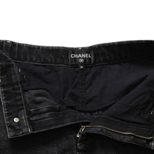 画像をギャラリービューアに読み込む, 極美品 CHANEL シャネル デニムショートパンツ デニム スカート ブラック コットン100% 中古 4a003611