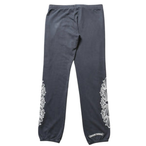 CHROME HEARTS クロムハーツ フローラルクロス ホースシュープリント スウェットパンツ SW ジョガーパンツ チャコール Sサイズ 美品 中古 4a003783