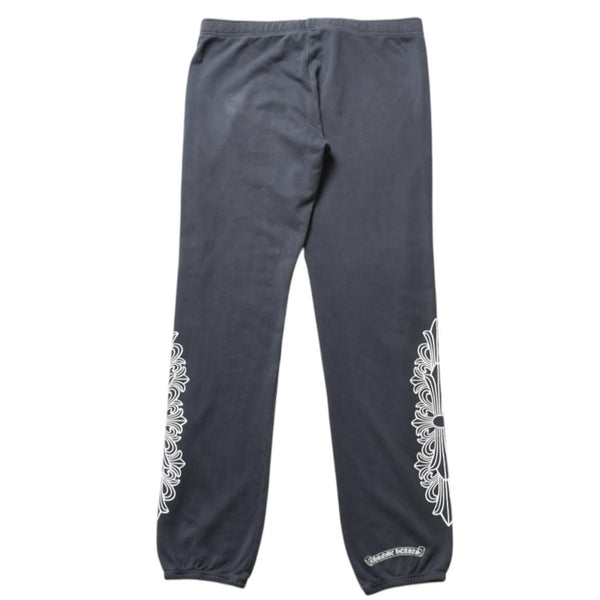 CHROME HEARTS クロムハーツ フローラルクロス ホースシュープリント スウェットパンツ SW ジョガーパンツ チャコール Sサイズ 美品 中古 4a003783