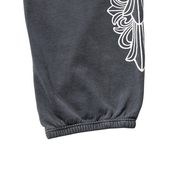CHROME HEARTS クロムハーツ フローラルクロス ホースシュープリント スウェットパンツ SW ジョガーパンツ チャコール Sサイズ 美品 中古 4a003783