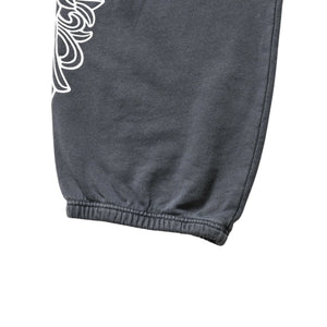 CHROME HEARTS クロムハーツ フローラルクロス ホースシュープリント スウェットパンツ SW ジョガーパンツ チャコール Sサイズ 美品 中古 4a003783