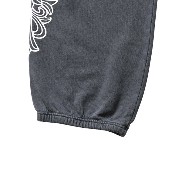 CHROME HEARTS クロムハーツ フローラルクロス ホースシュープリント スウェットパンツ SW ジョガーパンツ チャコール Sサイズ 美品 中古 4a003783