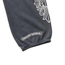 画像をギャラリービューアに読み込む, CHROME HEARTS クロムハーツ フローラルクロス ホースシュープリント スウェットパンツ SW ジョガーパンツ チャコール Sサイズ 美品 中古 4a003783