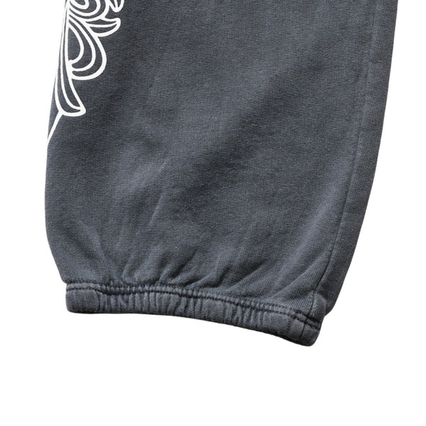 CHROME HEARTS クロムハーツ フローラルクロス ホースシュープリント スウェットパンツ SW ジョガーパンツ チャコール Sサイズ 美品 中古 4a003783