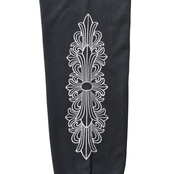 CHROME HEARTS クロムハーツ フローラルクロス ホースシュープリント スウェットパンツ SW ジョガーパンツ チャコール Sサイズ 美品 中古 4a003783