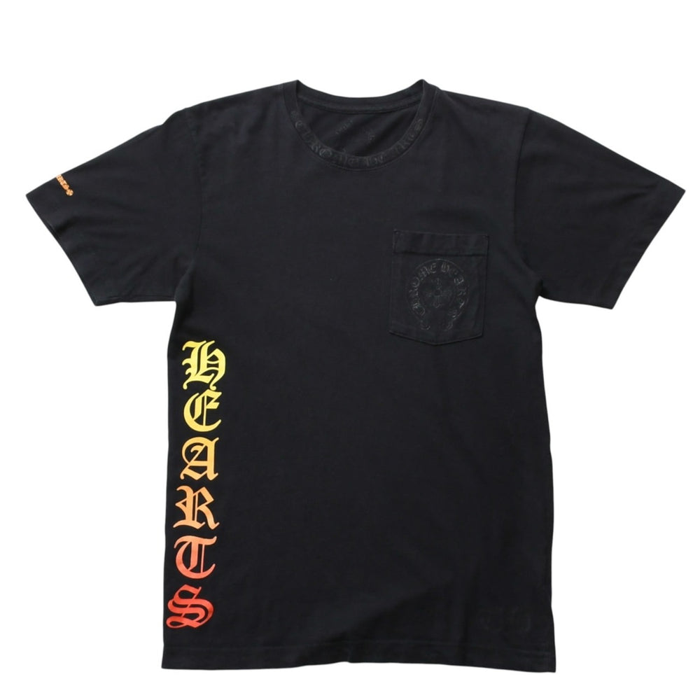 CHROME HEARTS Chrome Hearts Short Sleeve Pocket T-Shirt Gradient Logo CH Cross Logo Horseshoe Black S Size Short Sleeve T-Shirt Good Condition Used 4a003778