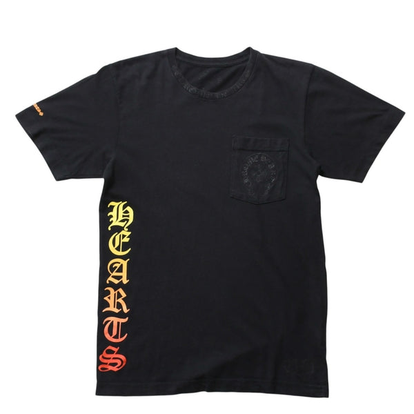 CHROME HEARTS Chrome Hearts Short Sleeve Pocket T-Shirt Gradient Logo CH Cross Logo Horseshoe Black S Size Short Sleeve T-Shirt Good Condition Used 4a003778