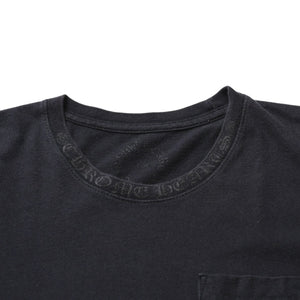 CHROME HEARTS Chrome Hearts Short Sleeve Pocket T-Shirt Gradient Logo CH Cross Logo Horseshoe Black S Size Short Sleeve T-Shirt Good Condition Used 4a003778