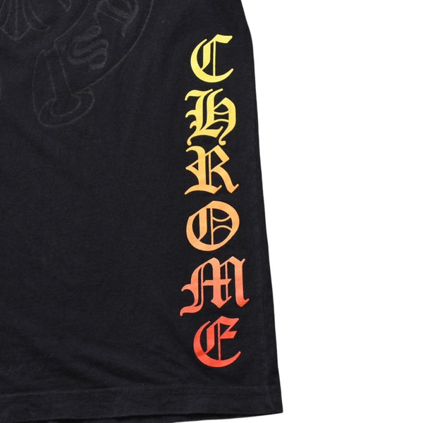 CHROME HEARTS Chrome Hearts Short Sleeve Pocket T-Shirt Gradient Logo CH Cross Logo Horseshoe Black S Size Short Sleeve T-Shirt Good Condition Used 4a003778