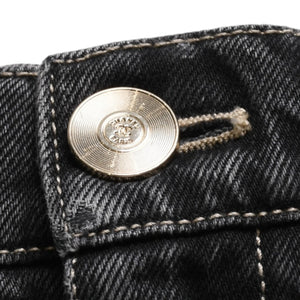 極美品 CHANEL シャネル デニムショートパンツ デニム スカート ブラック コットン100% 中古 4a003611
