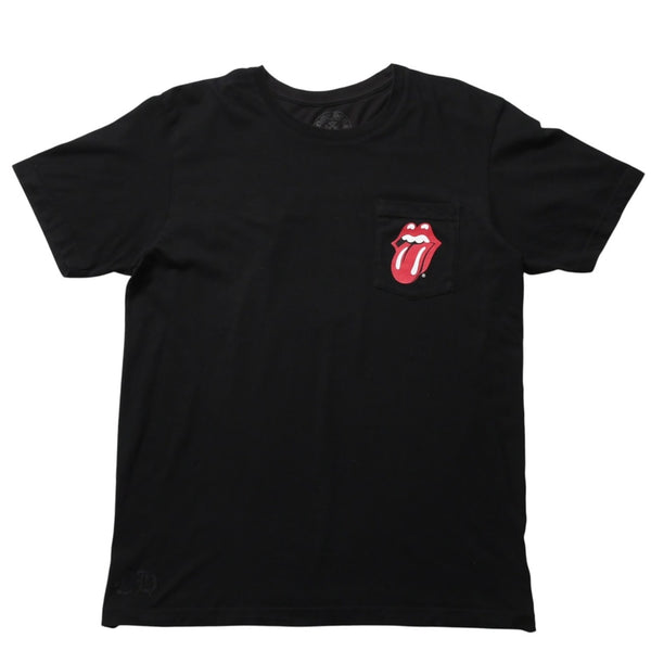 CHROME HEARTS クロムハーツ ザ ローリング・ストーンズ コラボレーションTシャツ ポケットTシャツ リップ&タン XLサイズ 美品 中古 4a003779
