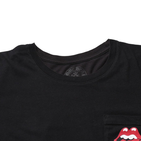 CHROME HEARTS クロムハーツ ザ ローリング・ストーンズ コラボレーションTシャツ ポケットTシャツ リップ&タン XLサイズ 美品 中古 4a003779