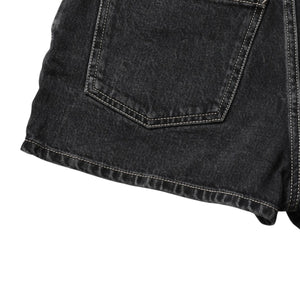 極美品 CHANEL シャネル デニムショートパンツ デニム スカート ブラック コットン100% 中古 4a003611