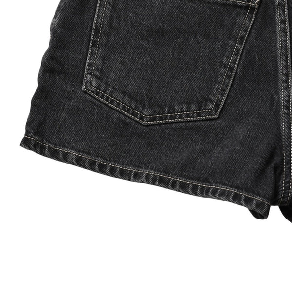 極美品 CHANEL シャネル デニムショートパンツ デニム スカート ブラック コットン100% 中古 4a003611