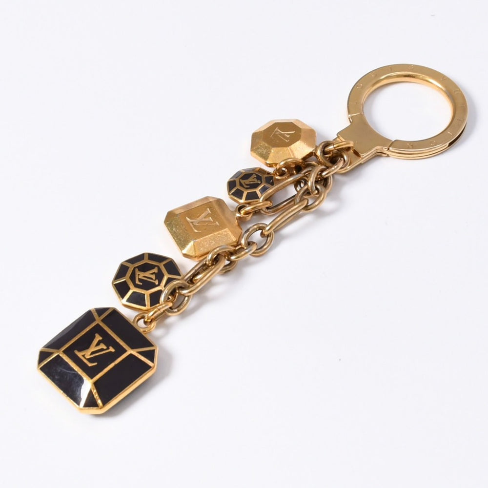 LOUIS VUITTON Louis Vuitton Keychain Porte Creca Bojon M66001 Amarant Key Charm Gold Black Good Condition Used 4a003767
