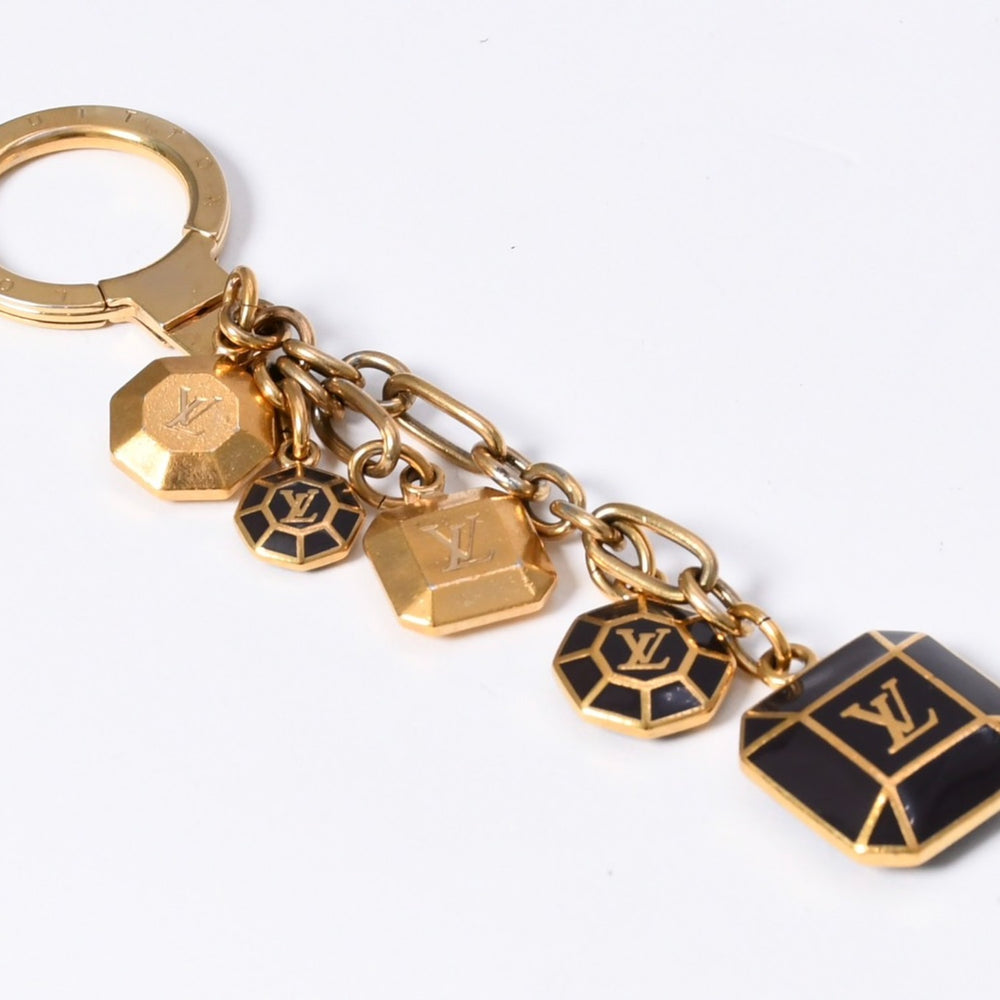 LOUIS VUITTON Louis Vuitton Keychain Porte Creca Bojon M66001 Amarant Key Charm Gold Black Good Condition Used 4a003767
