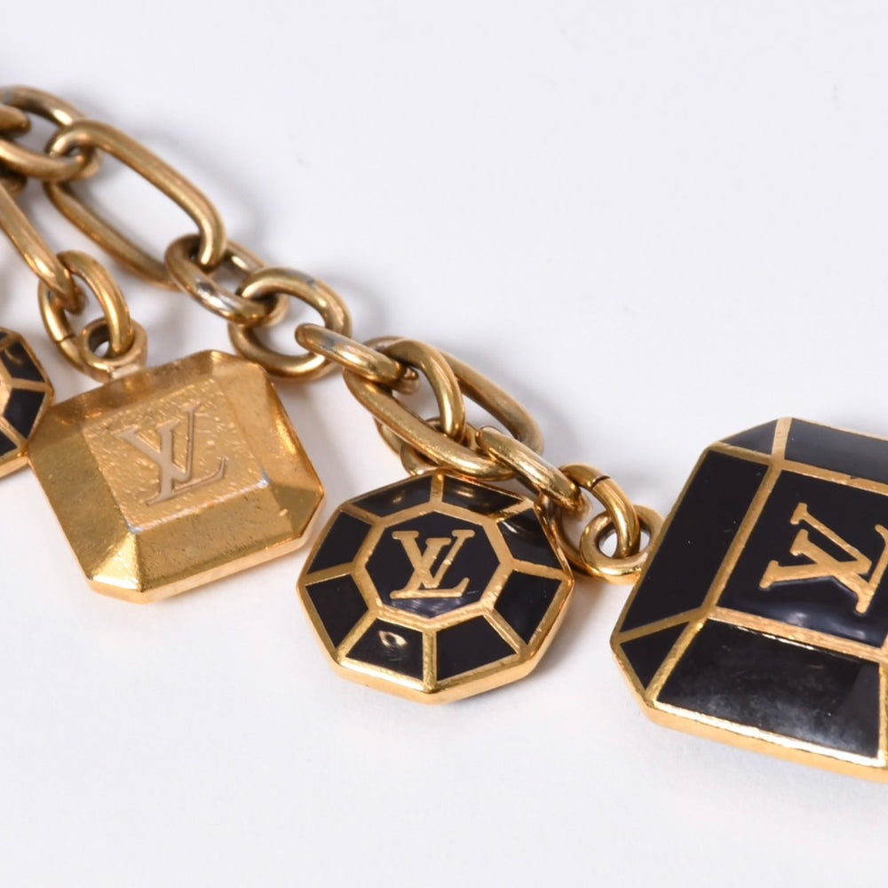 LOUIS VUITTON Louis Vuitton Keychain Porte Creca Bojon M66001 Amarant Key Charm Gold Black Good Condition Used 4a003767