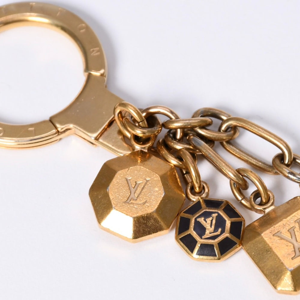 LOUIS VUITTON Louis Vuitton Keychain Porte Creca Bojon M66001 Amarant Key Charm Gold Black Good Condition Used 4a003767