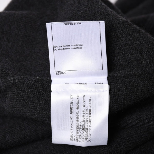 New and unused CHANEL 22AW Cashmere Knit Cardigan P72997K10494 Size 38 Here Mark Glitter Charcoal Used 4a003614