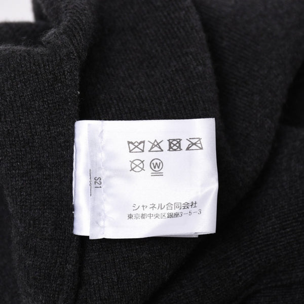 New and unused CHANEL 22AW Cashmere Knit Cardigan P72997K10494 Size 38 Here Mark Glitter Charcoal Used 4a003614